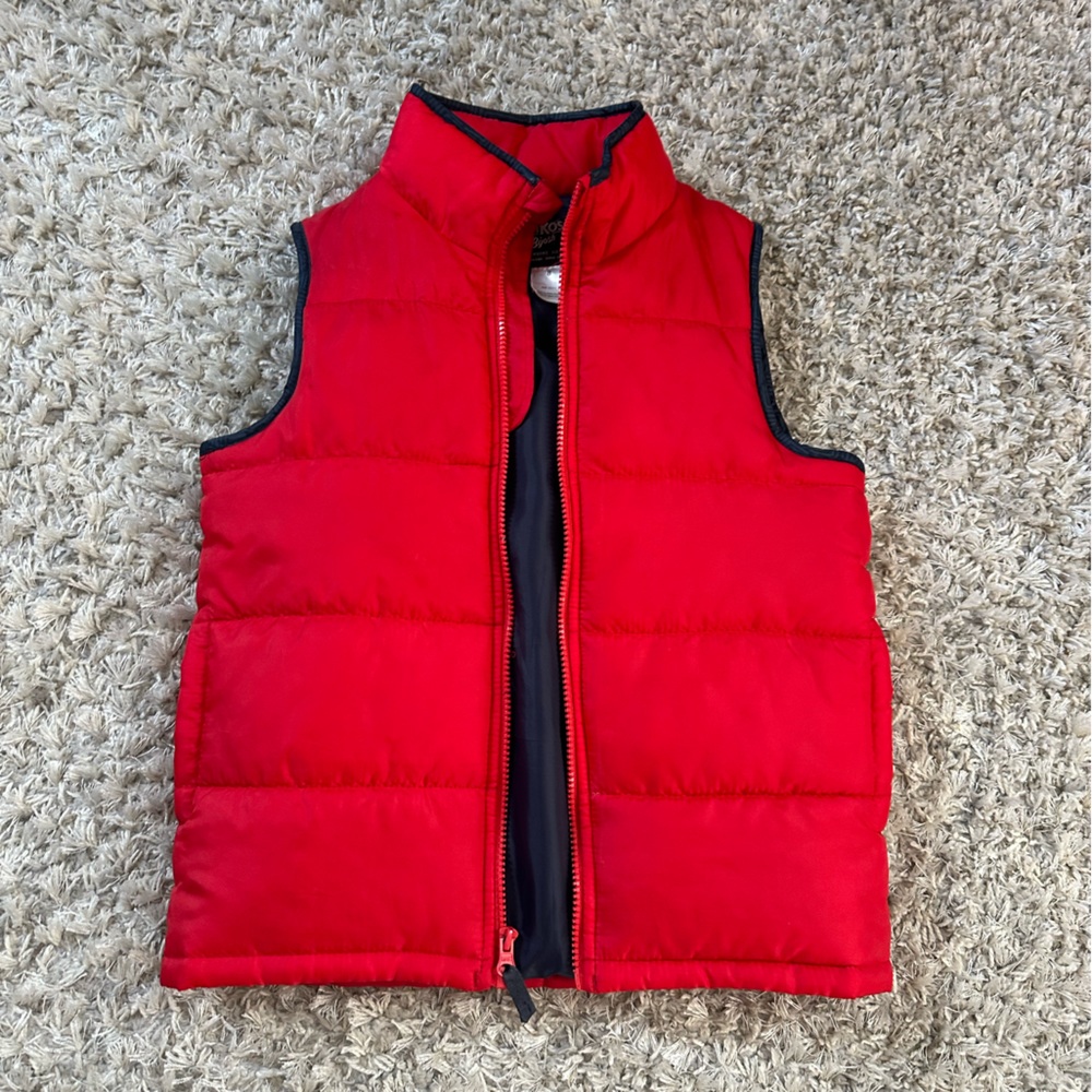 Oshkosh red puffer vest size 8
